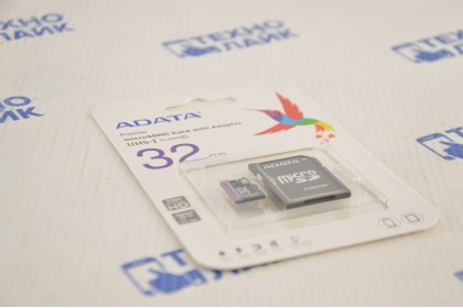 Флеш карта microSD 32GB A-DATA microSDHC Class 10 UHS-I (SD адаптер)