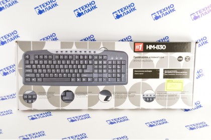 Проводная клавиатура Defender HM-830 RU, полноразмерная, 9 горячих клавиш, чёрный, USB
